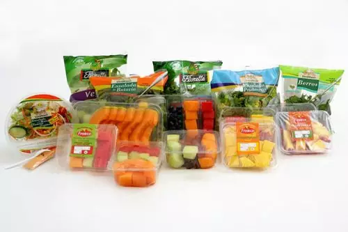 Frutas y verduras envasadas